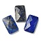 Natural Lapis Lazuli Pendants, Rectangle, Faceted, 30~30.5x18~18.5x6~6.5mm, Hole: 1.5mm