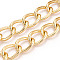 Aluminium Curb Chains, Twist, Unwelded, with Spool, Golden, 32x22.5x5mm, about 16.40 Feet(5m)/Roll