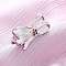 304 Stainless Steel with Rhinestone Adjustable Cuff Rings, Bowknot, Stainless Steel Color, 16.5x27.5mm, Adjustable