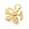 304 Stainless Steel Open Cuff Rings for Women, Real 18K Gold Plated, Flower, 37x32.5mm, Adjustable