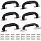 Plastic & Iron Handle, Jewelry Box Accessories, Black, 63x155x15.5mm, Hole: 3mm, Screws: 14x5mm, Pin: 3mm