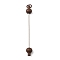 Plastic Beadable Keychain Bar for Jewelry Making DIY Crafts, with Stainless Steel Finding, Saddle Brown, 90x10.5mm