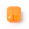 Opaque Solid Color Glass Beads, Imitation Jade, Octagon Rectangle, Orange, 18x13x6.5mm, Hole: 1.2mm