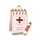 Medical Theme Alloy Enamel Pendants, Medical Case Charm, Golden, Pink, 26x19x2.5mm, Hole: 1.8mm