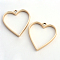 Matte Style Rack Plating Alloy Heart Open Back Bezel Pendants, For DIY UV Resin, Epoxy Resin, Pressed Flower Jewelry, Cadmium Free & Nickel Free & Lead Free, Matte Gold Color, 34x30.2x3.7mm, Hole: 3mm