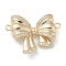 Brass Micro Pave Clear Cubic Zirconia Connector Charms, Butterfly, Real 18K Gold Plated, 18.5x24x5mm, Hole: 1.5mm