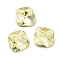 Glass Rhinestone Cabochons, Pointed Back & Back Plated, Faceted, Square, Jonquil, 6x6x3.5mm