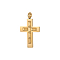 Cross Charms 304 Stainless Steel Pendants, Ion Plating(IP), Real 14K Gold Plated, 22x16mm