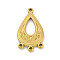 304 Stainless Steel Chandelier Component Links, Ion Plating(IP), Teardrop, Golden, 27.5x15.5x2.5mm, Hole: 1.2mm and 1.4mm