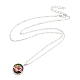 Bird Donut Pendant Necklace for Women NJEW-I113-14P-2