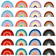 Chgcraft 24 Stück 8 Farben handgefertigte Fimo-Regenbogen-Cabochons CLAY-CA0001-19-1