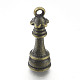 合金チェスペンダント  女王のチェスの駒  アンティークブロンズ  23x7.5mm  穴：1.5mm PALLOY-H201-06AB-2