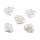 Wedding Theme Antique Silver Tone Tibetan Style Alloy Heart with Mother of the Bride Rhinestone Charms TIBEP-N005-18B-2