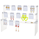 PH PandaHall Earring Display Holder 3-Tier Stud Earring Organizer Dangle Hoop Earring Storage Display Retail Jewelry Photography Props Jewelry Display with 21pcs Cards for Retail Show Exhibition EDIS-WH0006-53-1