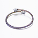 Trendy conjuntos de anillos y brazaletes de torque de 304 acero inoxidable SJEW-H073-02-4
