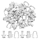 UNICRAFTALE 50pcs Stainless Steel Snap on Bails Pinch Bails with Star Shape 15x11mm Snap on Bails Pendant Connectors for Jewlery Making STAS-UN0040-23-1
