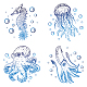 Gorgecraft 4 styles de décalcomanies de fenêtre en forme d'animal marin DIY-WH0235-045-1