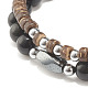 Ensemble de bracelets extensibles en perles d'obsidienne naturelle BJEW-JB07501-6