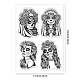 PH PandaHall Spooky Woman Clear Stamp Seal Halloween Flowered Skull Silicone Seals Film Frame Transparent Stamp Scrapbooking Crafting Decorations for Holiday Card DIY Crafts DIY-WH0167-56-925-2