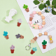 DICOSMETIC 10 Sets 10 Colors Cactus & Potted Plants Food Grade Eco-Friendly Silicone Beads SIL-DC0001-22-5
