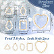10Pcs 5 Styles Transparent Glass & Brass Pendants PALLOY-AB00162-2