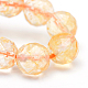 Faceted Round Natural Citrine Bead Strands G-R346-8mm-06-4