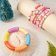 8Pcs 8 Style Love Word Polymer Clay Heishi Beaded Stretch Bracelets Set for Teen Girl Women BJEW-SZ0001-79-5
