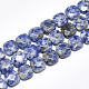 Fili di perle di diaspro macchia blu naturale G-S357-D02-06-1
