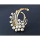 Butterfly Alloy Acrylic Pearl Brooches JEWB-N0049-45A-2