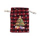 Bolsas de yute rectangulares con tema navideño con cordón de yute ABAG-E006-01A-1