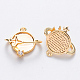 Brass Cubic Zirconia Universe Space Charms KK-T049-037G-NF-2
