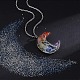 Смола с драгоценным камнем внутри луна с деревом жизни медная проволока обернутая чакра кулон ожерелье WGC6175-01-2