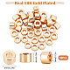 Beebeecraft 50Pcs/Box Flat Round Spacer Beads 18K Gold Plated Column Spacers Loose Beads Rondelle Tube Beads for DIY Bracelet Earring Necklace KK-BBC0002-69-2