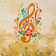 Fingerinspire clave de sol con plantilla de flores 29.7x21 cm hueco saltando símbolos musicales plantilla de dibujo reutilizable hoja floral plantillas para pintar en la pared DIY-WH0396-0048-7