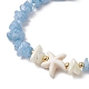 2шт. браслеты из плетеных бусин с натуральным аквамариновым кристаллом BJEW-JB11541-03-4