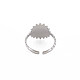 304 anillo redondo plano de acero inoxidable con letra inicial abierta para hombres y mujeres RJEW-S405-246P-Y-2