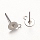 316 Surgical Stainless Steel Stud Earring Settings X-STAS-K098-07-6mm-P-2