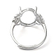 Verstellbare 925 Sterling Silber Ring Komponenten STER-K179-10P-3