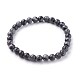 Bracelets extensibles en perles de larvikite naturelles BJEW-F380-01-A14-1