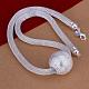Popular Silver Plated Brass Mesh Chain Necklaces For Women NJEW-BB12818-3