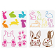 FINGERINSPIRE 4 pcs Easter Bunny Painting Stencil 8.3x11.7inch Reusable Cute Rabbit Pawprint Pattern Drawing Template Jumping Rabbit Decoration Stencil for Painting on Wood Wall Paper Furniture DIY-WH0394-0204-1