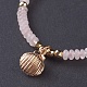 Natürliche Rose Quarz geflochtene Perlen Armbänder BJEW-O175-B12-3
