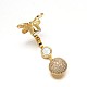 Brass Micro Pave Grade AAA Cubic Zirconia Magnetic Clasps ZIRC-O012-02G-NR-2