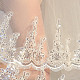 Velo de novia de malla con estampado de flores de doble capa y peinetas PW-WG22953-01-2