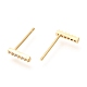 Brass Micro Pave Clear Cubic Zirconia Stud Earrings EJEW-O103-20G-2