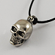 Alliage de zinc colliers de crâne pour Halloween NJEW-R128-6-1