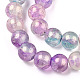 Chapelets de perles en verre craquelé peint DGLA-R053-04J-2