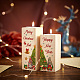 スーパーダント木製キャンドルホルダー  パラフィンキャンドルを使って  クリスマスのために  クリスマスツリー模様  キャンドルホルダー：4.51x4.51x10.15~12.19cm  ろうそく：37.2x14.8mm AJEW-SD0001-21C-4