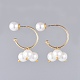Glass Pearl Cluster Earrings X-EJEW-JE03576-1