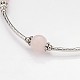 Perline tubo di ottone e di rosa naturale delle collane di perline di quarzo NJEW-JN01193-02-2